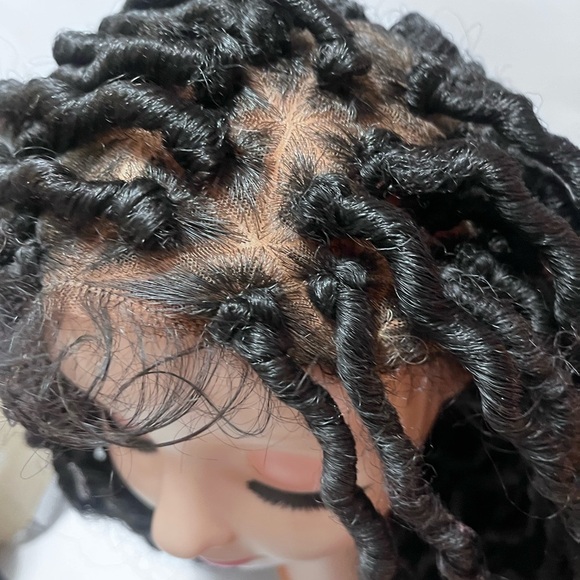 Full Lace Braided Wig Synthetic Knotless Box Goddess Faux Locs Braided Wig - Picture 8 of 12